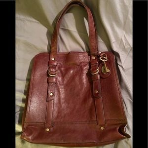Fossil Brown Leather Tote